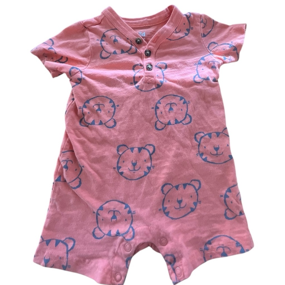 ❤️ 5 for $15! Child of Mine Orange Tiger Romper – Size 6–9M